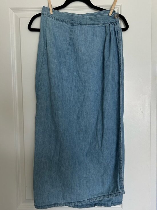 Dresses & Skirts - Blue Midi Wrap Skirt Casual Resort Wear